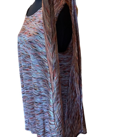 Free People Multicolor Knit Poncho Topper Boho Festival Cape Sweater Oversized S - Picture 7 of 15